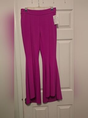 INC International Concepts Magenta Flared High-Waist Pants